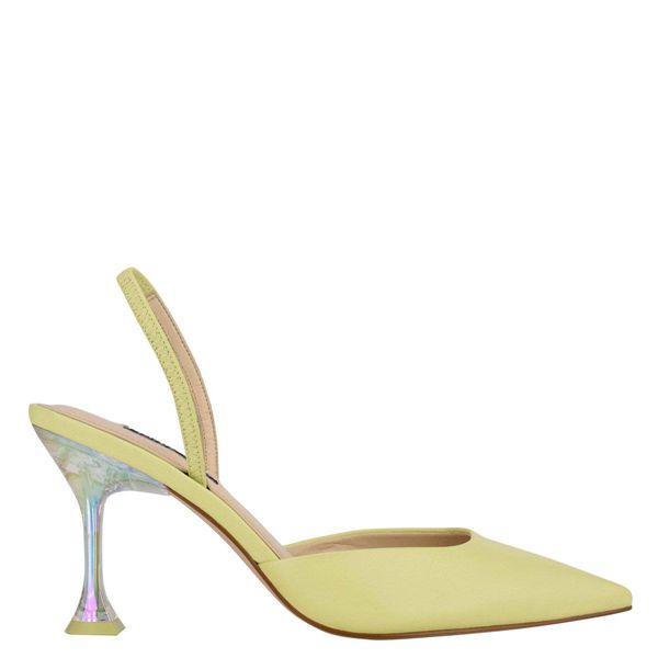 Nine West Happy Pointy Toe Slingback Yellow Heeled Sandals | South Africa 01C84-3C41